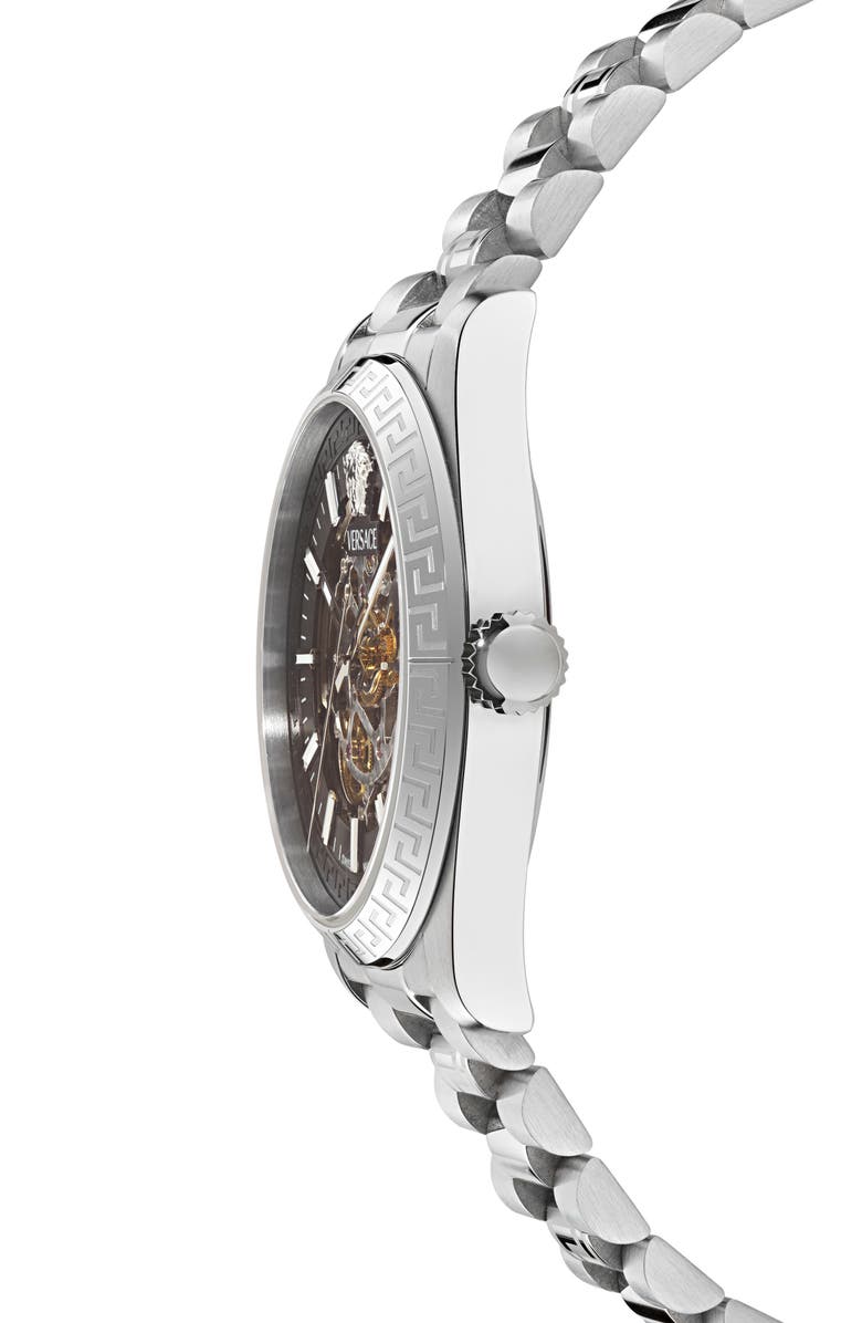Versace Millenyium Limited Edition Skeleton Automatic Bracelet Watch, 40mm, Alternate, color, 
