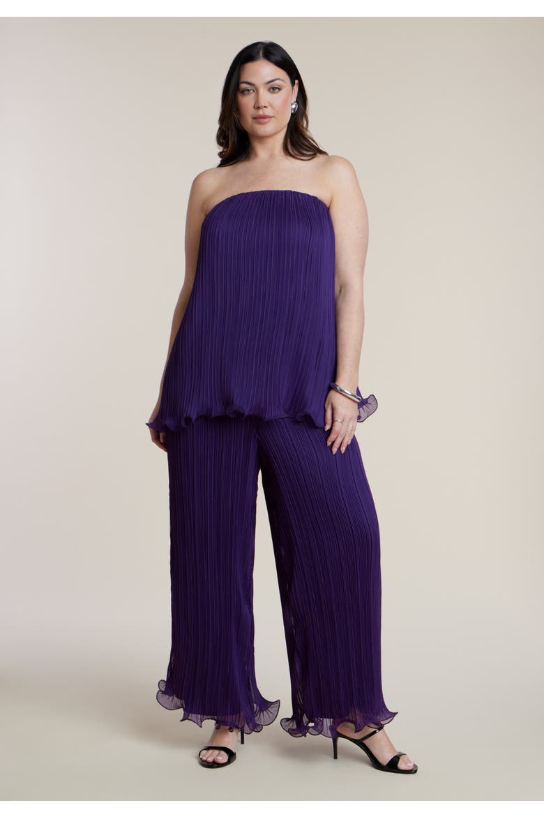 Wire Hem Plissé Pant, Alternate, color, GRAPE ROYALE
