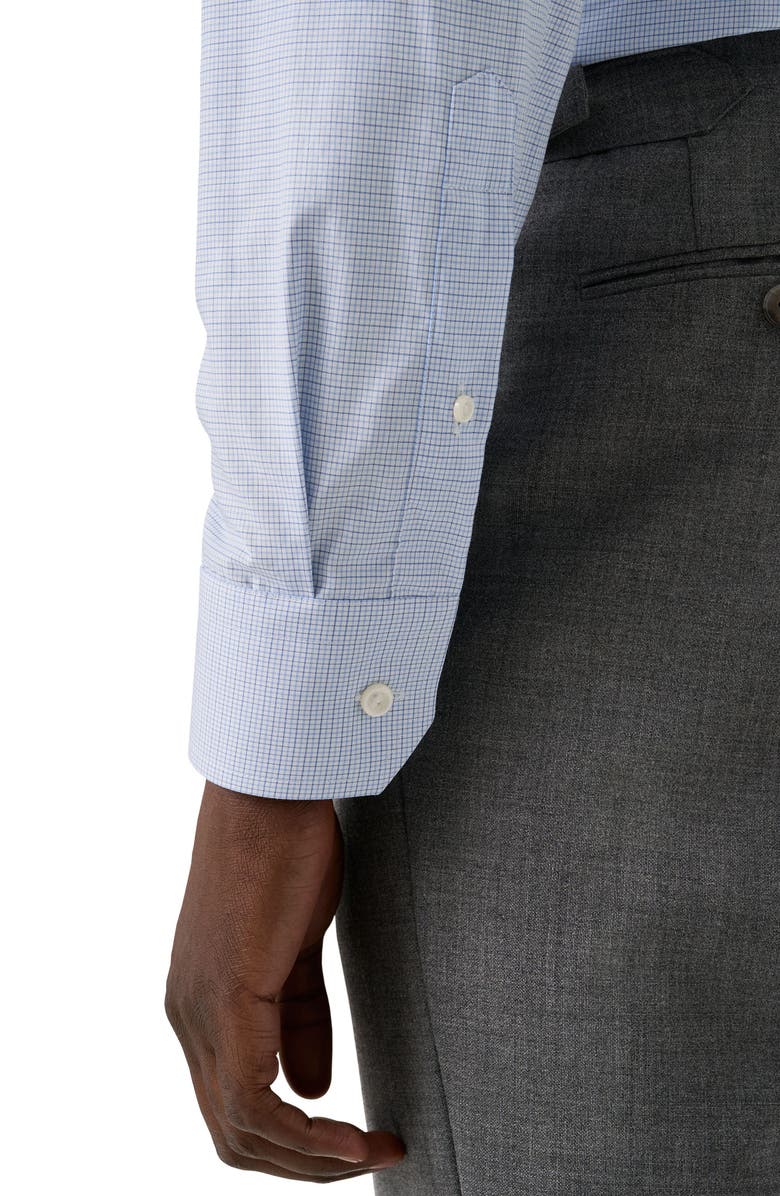 Eton Slim Fit Check Twill Dress Shirt, Alternate, color, Light Blue