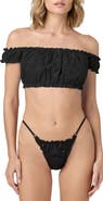 Florence by Mills Embroidered Eyelet Off the Shoulder Crop Top