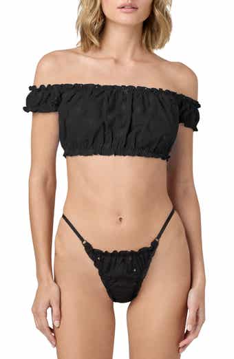 Florence by Mills Embroidered Eyelet Off the Shoulder Crop Top