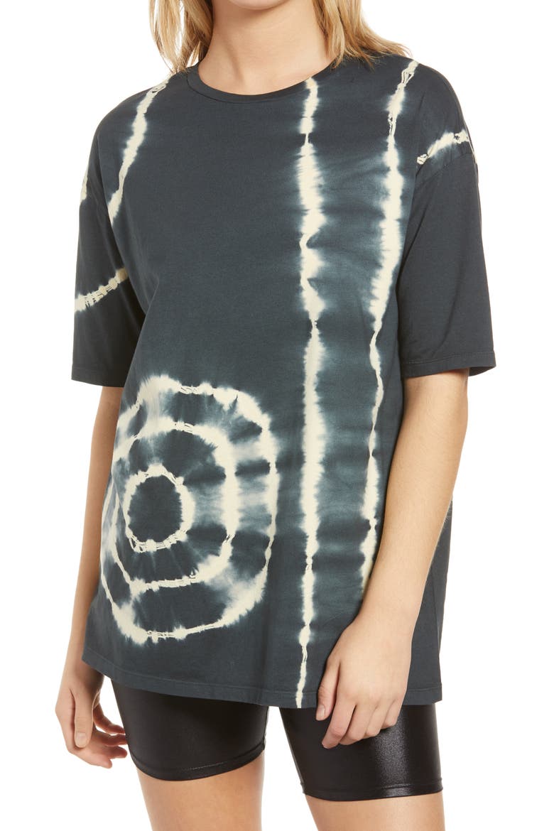 Forever Tie Dye Oversize T-Shirt, Main, color, BLACK AOP SIMPLE