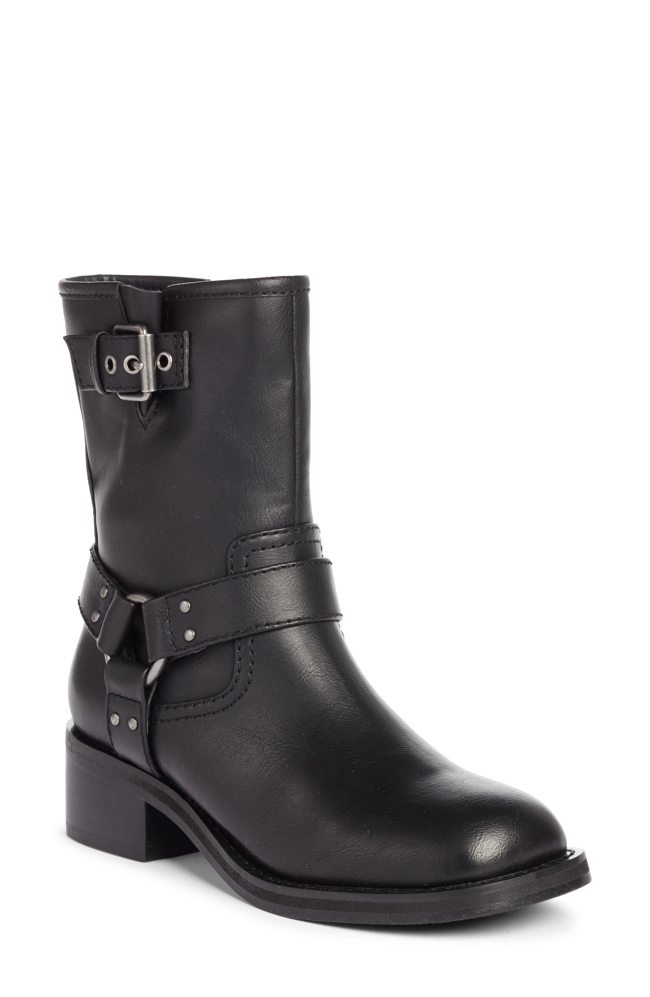 Rylan Zip Moto Bootie, Main, color, BLACK