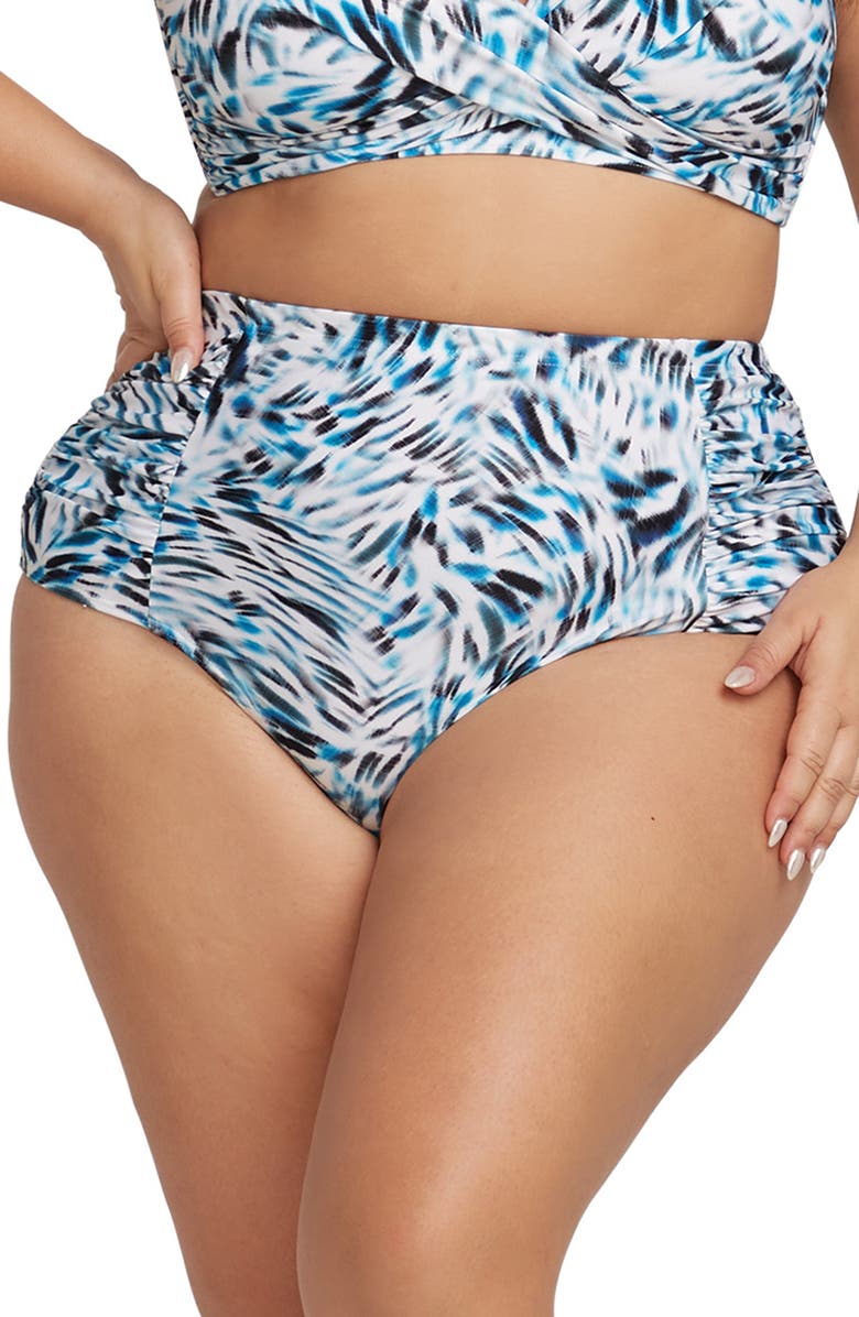 Artesands Ze Blue Botticelli High Waist Bikini Bottoms, Main, color,