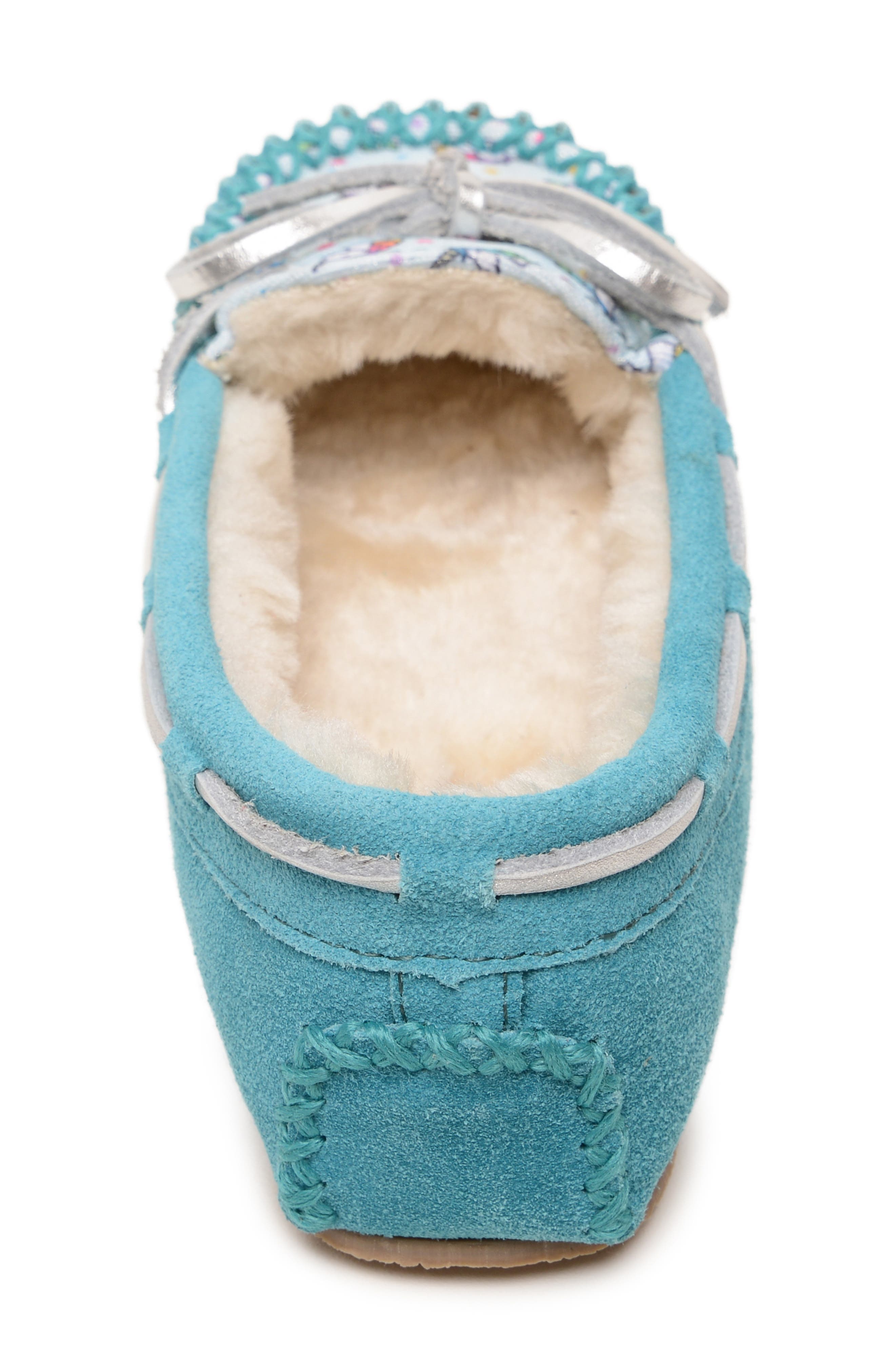 Minnetonka Kids
 Cassie Slipper, Alternate, color, Unicorn Turquoise