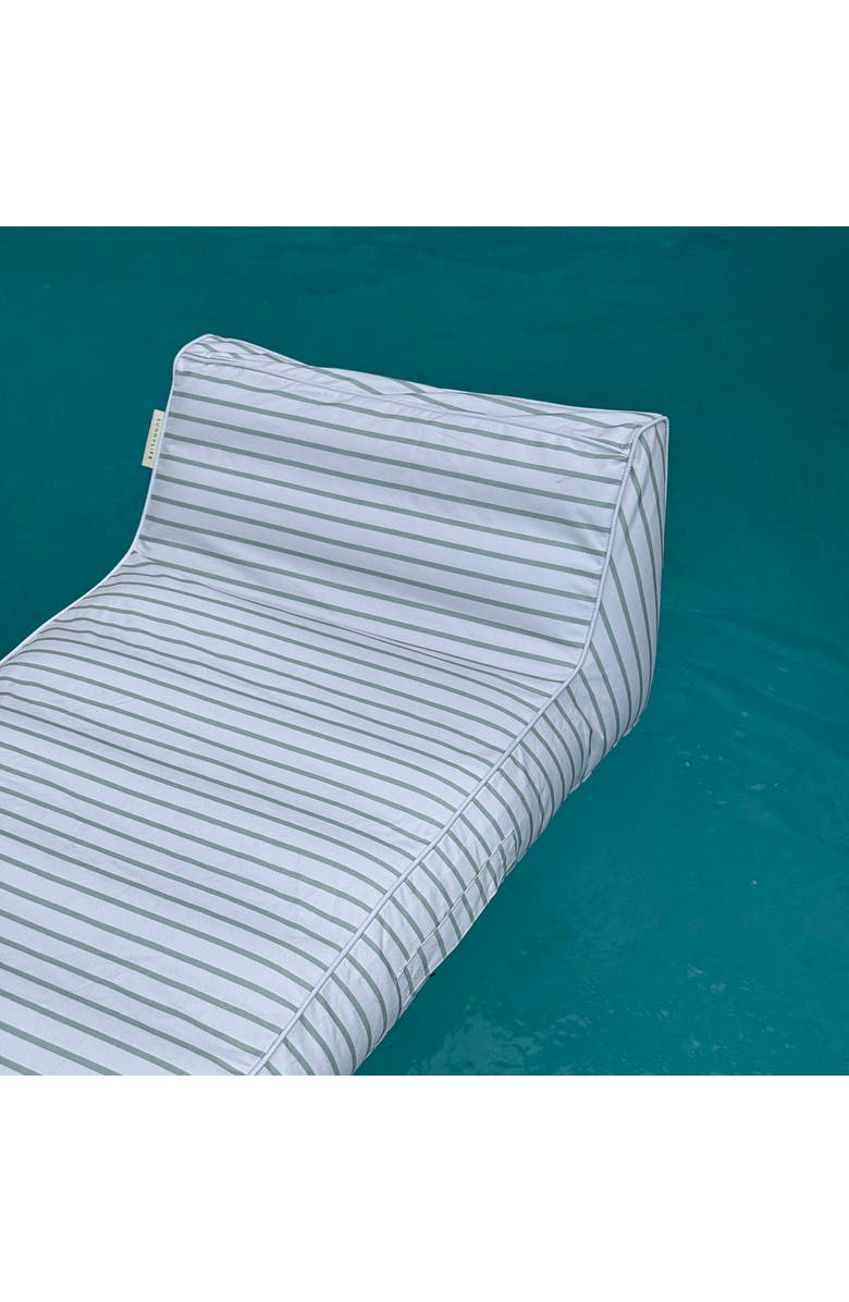Sunnylife Luxe Lieon Lounger La Palma Sage Stripe Inflatable Pool Float, Alternate, color, 