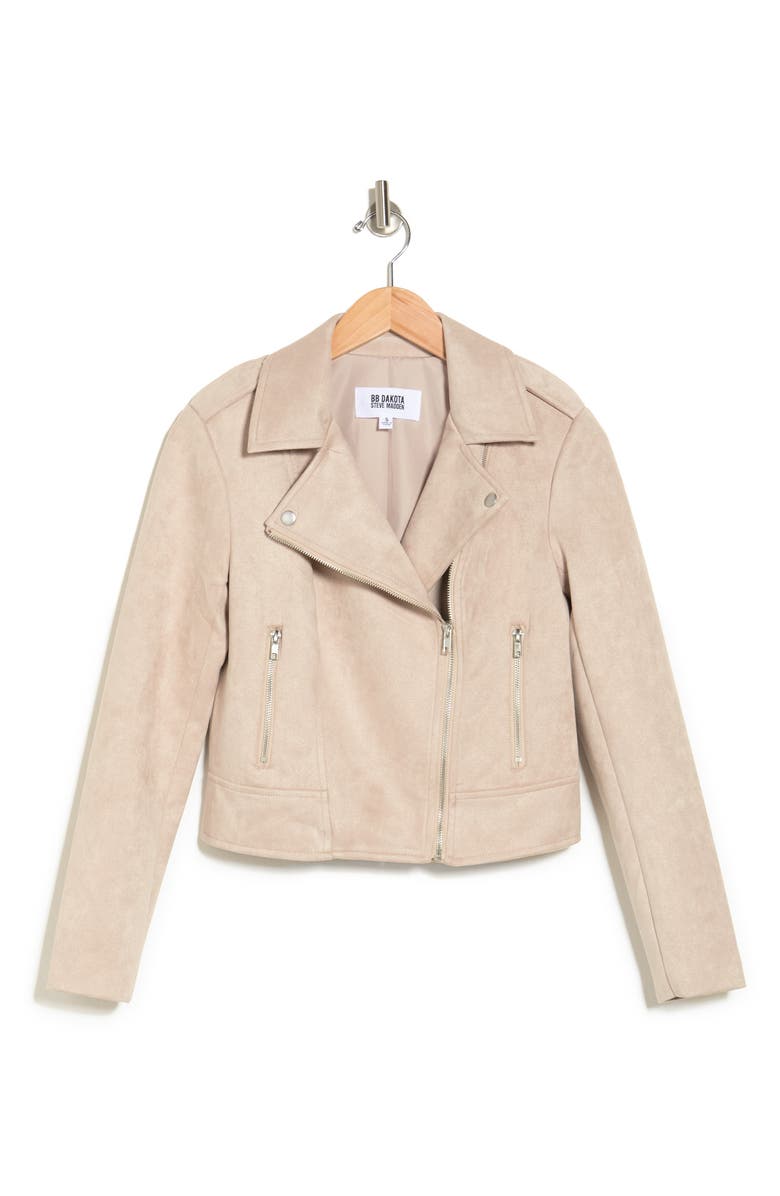 Steve Madden Faux Suede Moto Jacket, Alternate, color, 