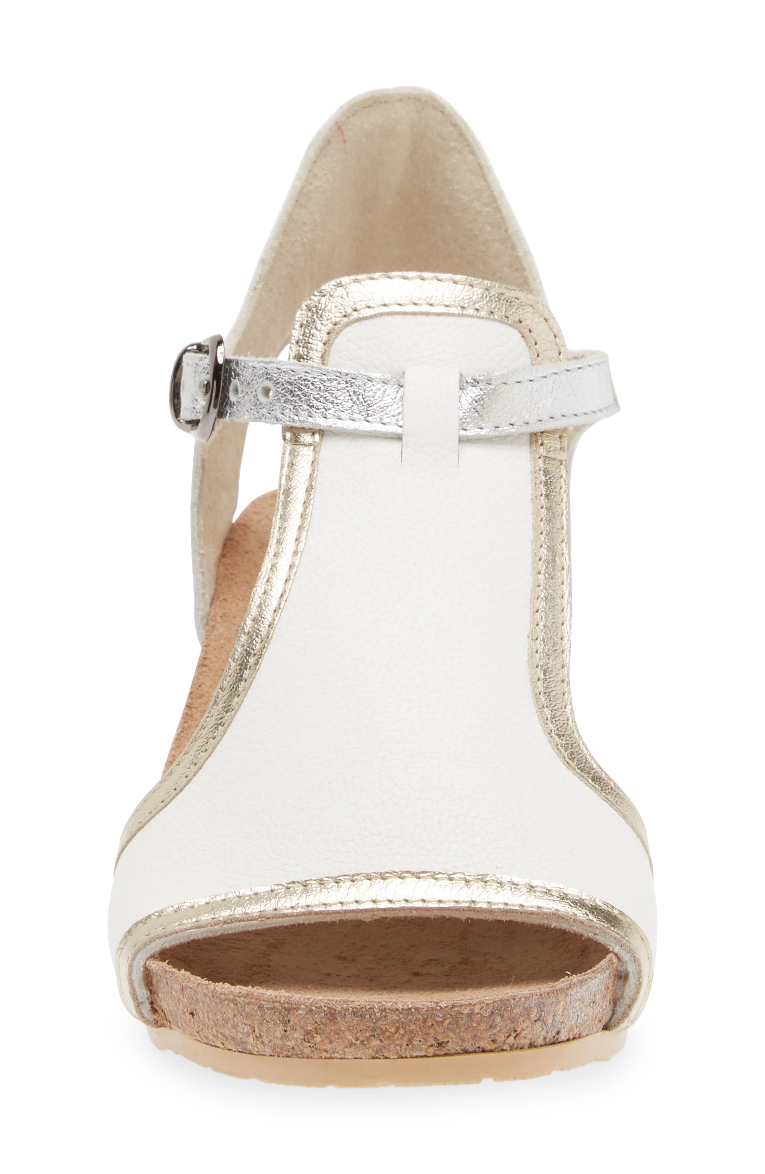 Fiona Wedge Sandal, Alternate, color, WHITE/ GOLD/ SILVER
