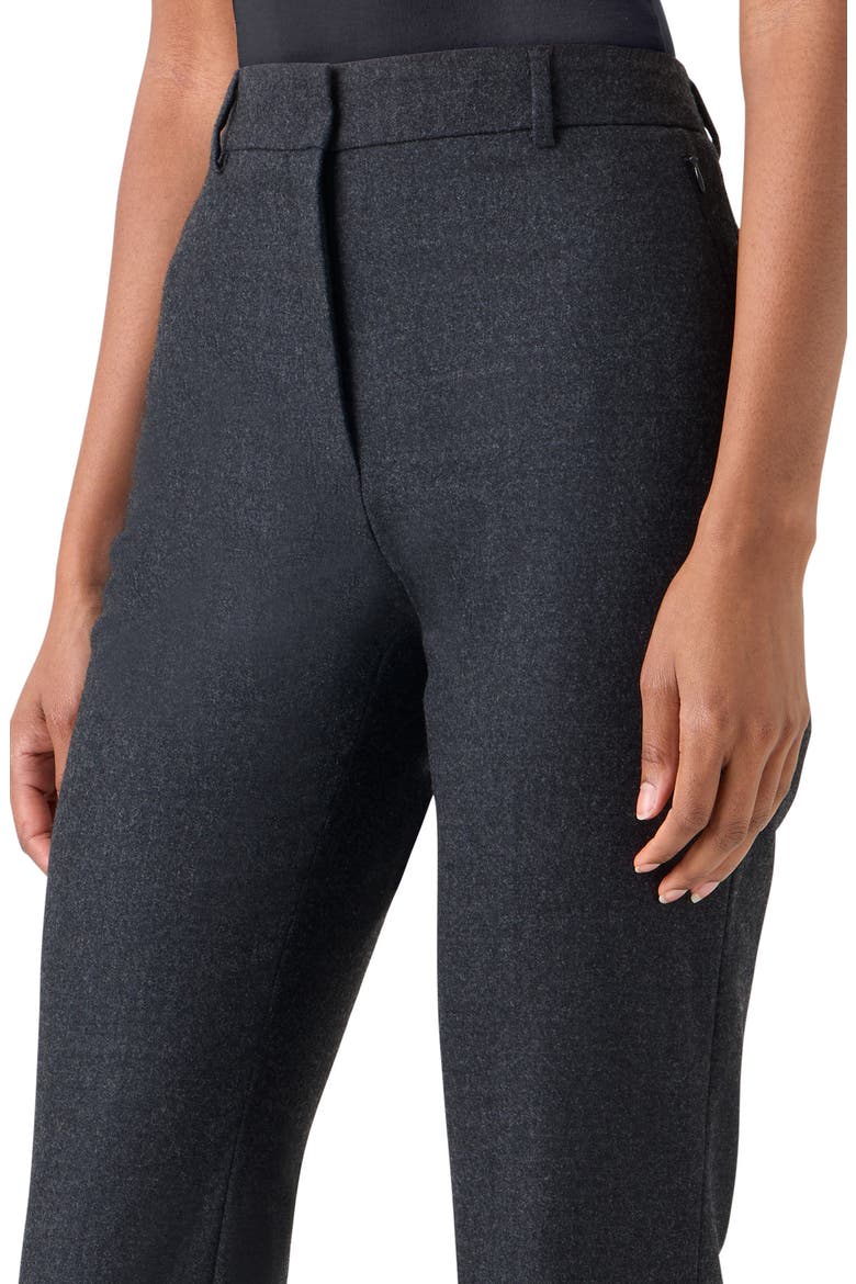 Marilyn High Waist Wool & Silk Flannel Pants, Alternate, color, CHARCOAL