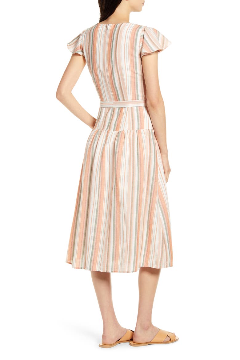 City to Country Stripe Midi Dress, Alternate, color, ORANGE STRIPE