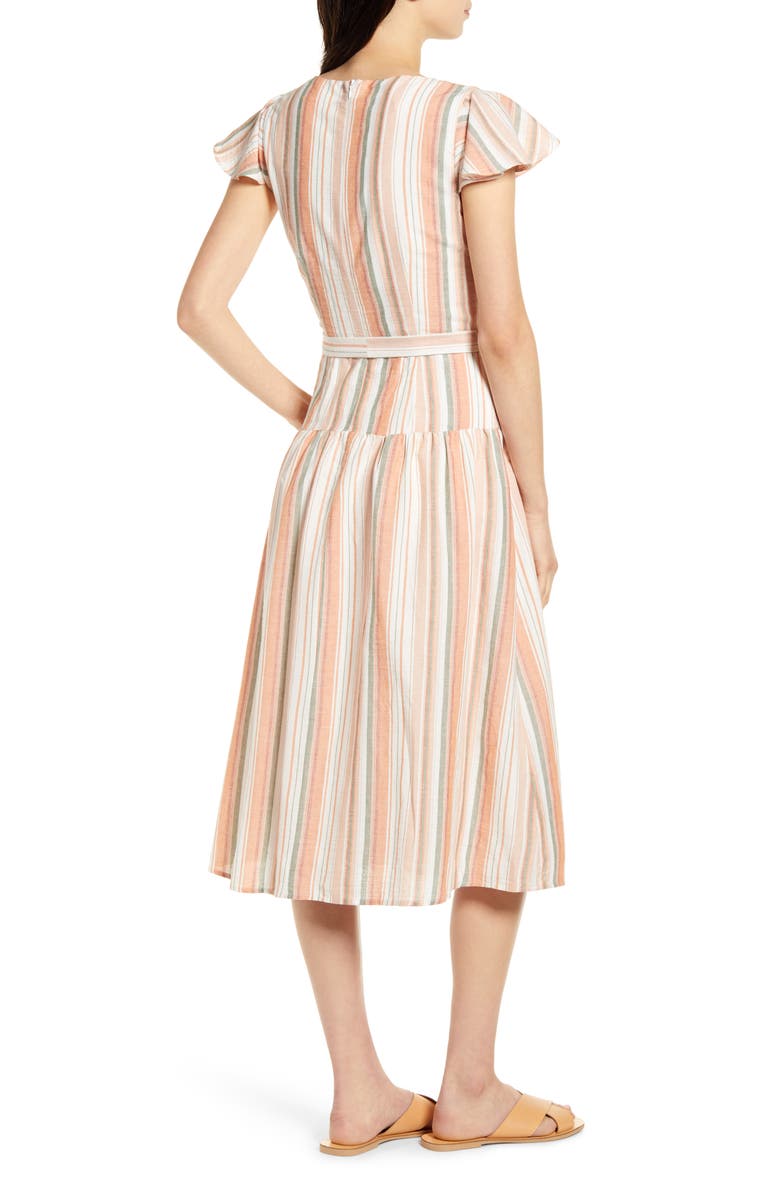 Lost + Wander City to Country Stripe Midi Dress, Alternate, color, 