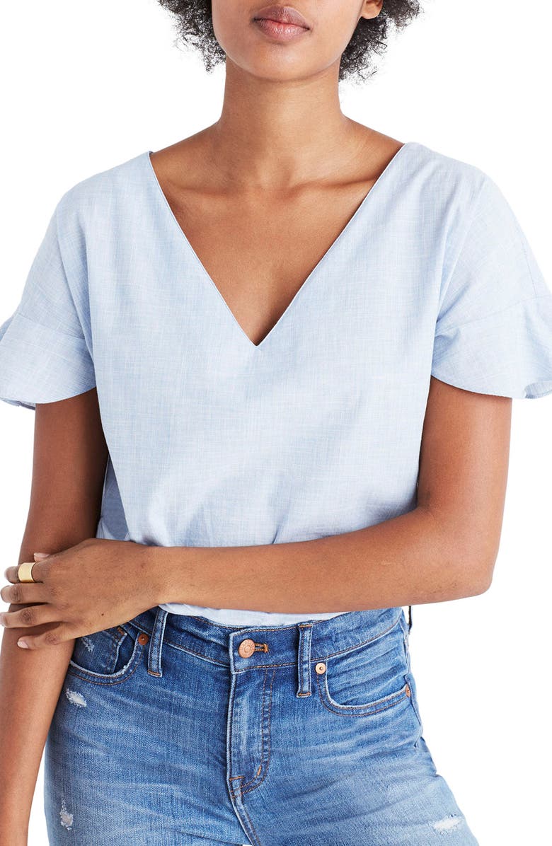Madewell Sundrift Ruffle Top, Main, color, 