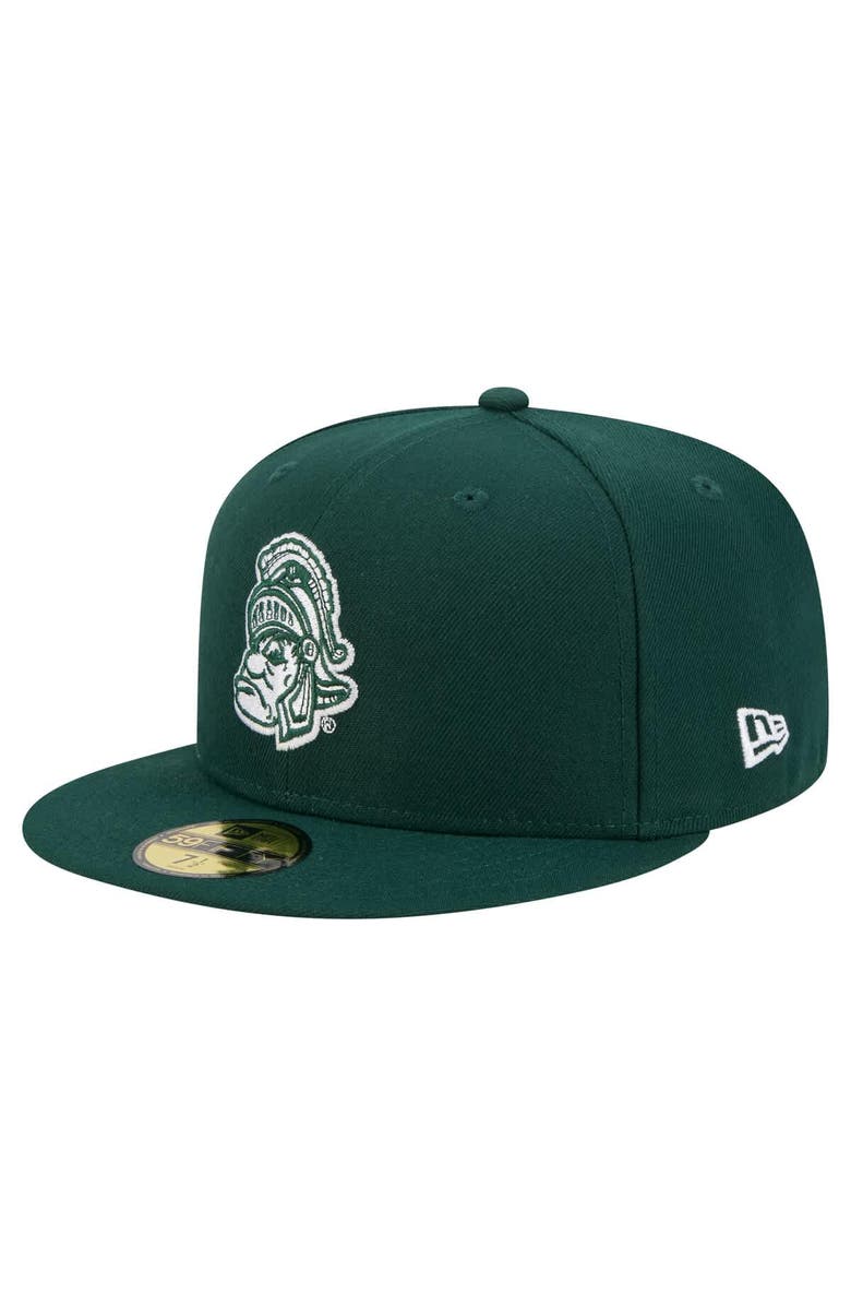 New Era Men's New Era Green Michigan State Spartans Vault 59FIFTY Fitted Hat, Alternate, color,