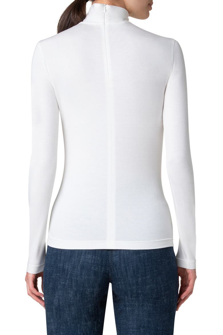 Mock Neck Stretch Modal Top, Alternate, color, 211 OFF WHITE