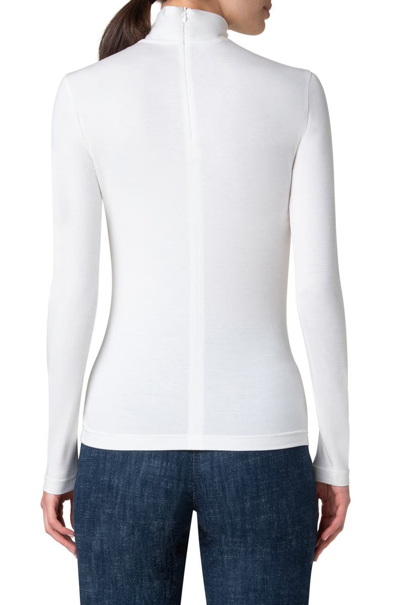 Akris punto Mock Neck Stretch Modal Top, Alternate, color, 211 Off White