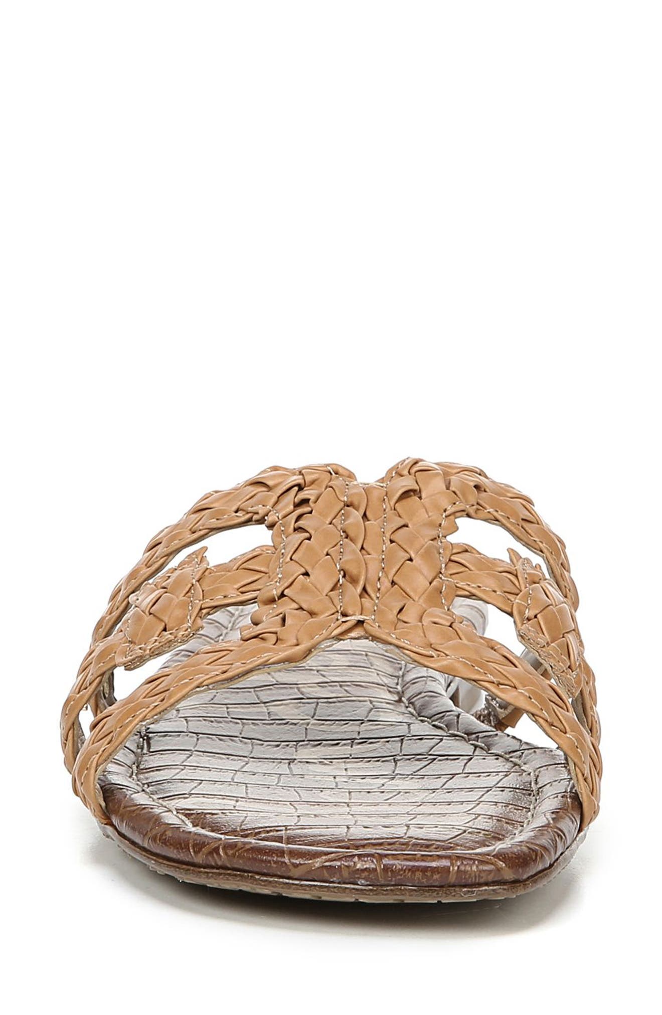 Beckie Slide Sandal, Alternate, color, NATURAL BUFF WOVEN LEATHER