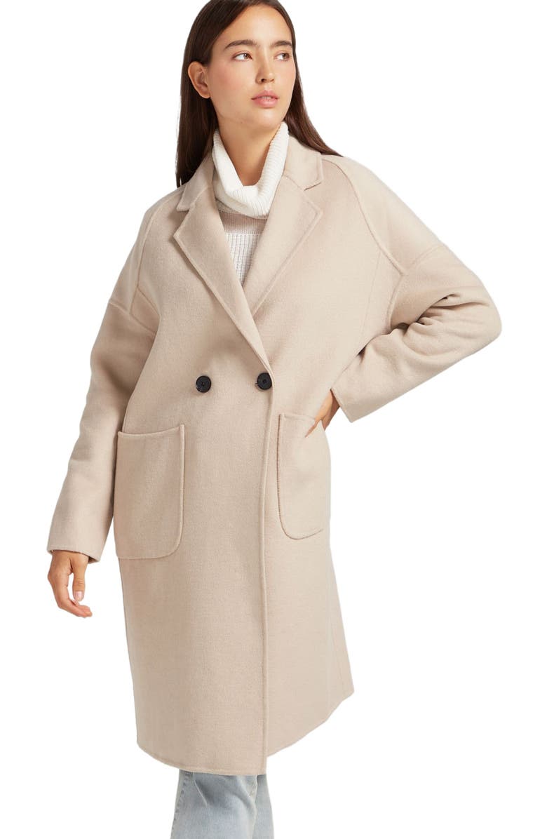 Belle & Bloom Publisher Double Breasted Wool Blend Coat, Alternate, color, Sand