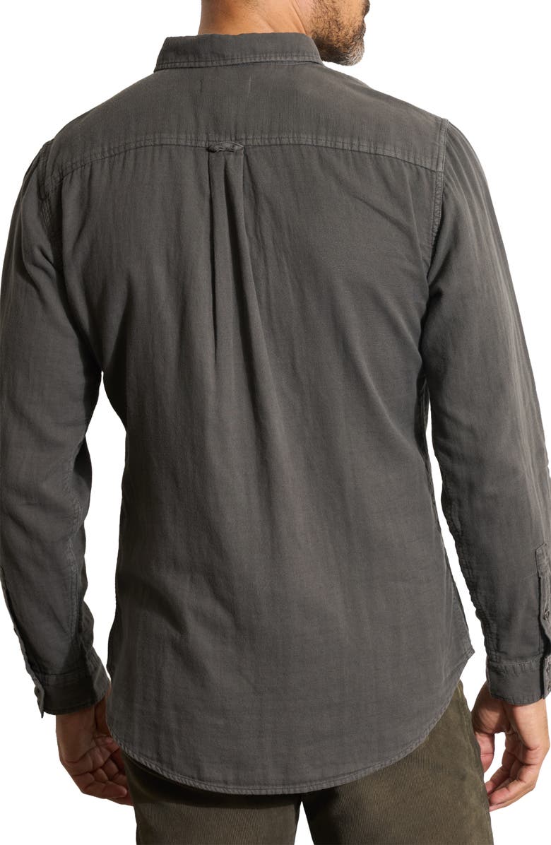 Rowan Leeds Double Weave Button-Up Shirt, Alternate, color, Faded Black