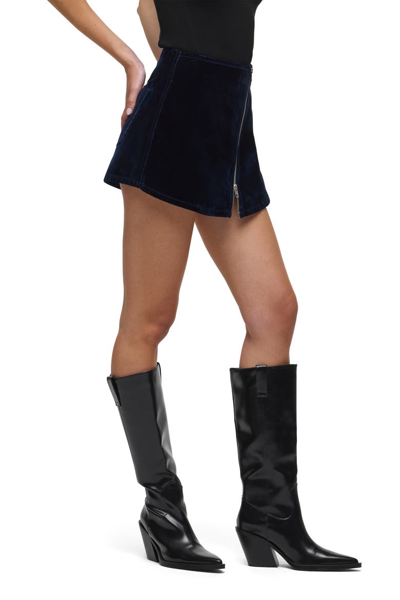 Mini Wrap Skort, Alternate, color, INDIGO FLOCKING