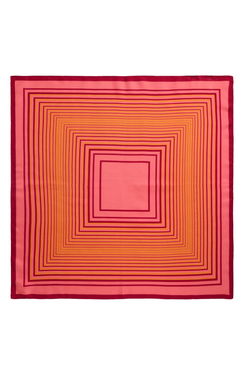 Nordstrom Print Silk Square Scarf, Alternate, color, Pink Square Geometric