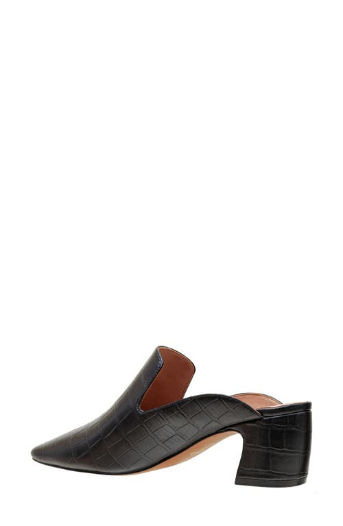 Linea Paolo Giselle Croc Embossed Mule In Black