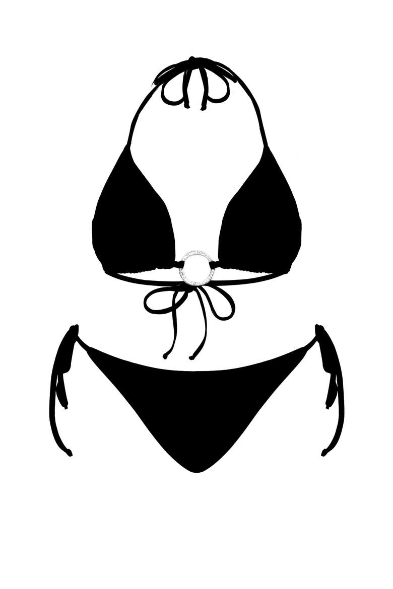 Herry Tie-Side Bikini Bottom, Alternate, color, Black