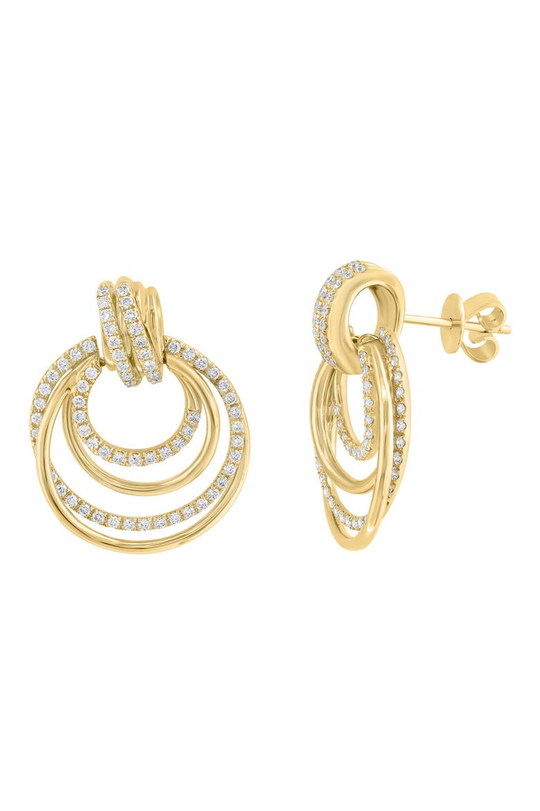 14K Yellow Gold Diamond Multi Circle Drop Earrings, Alternate, color, 14K Gold