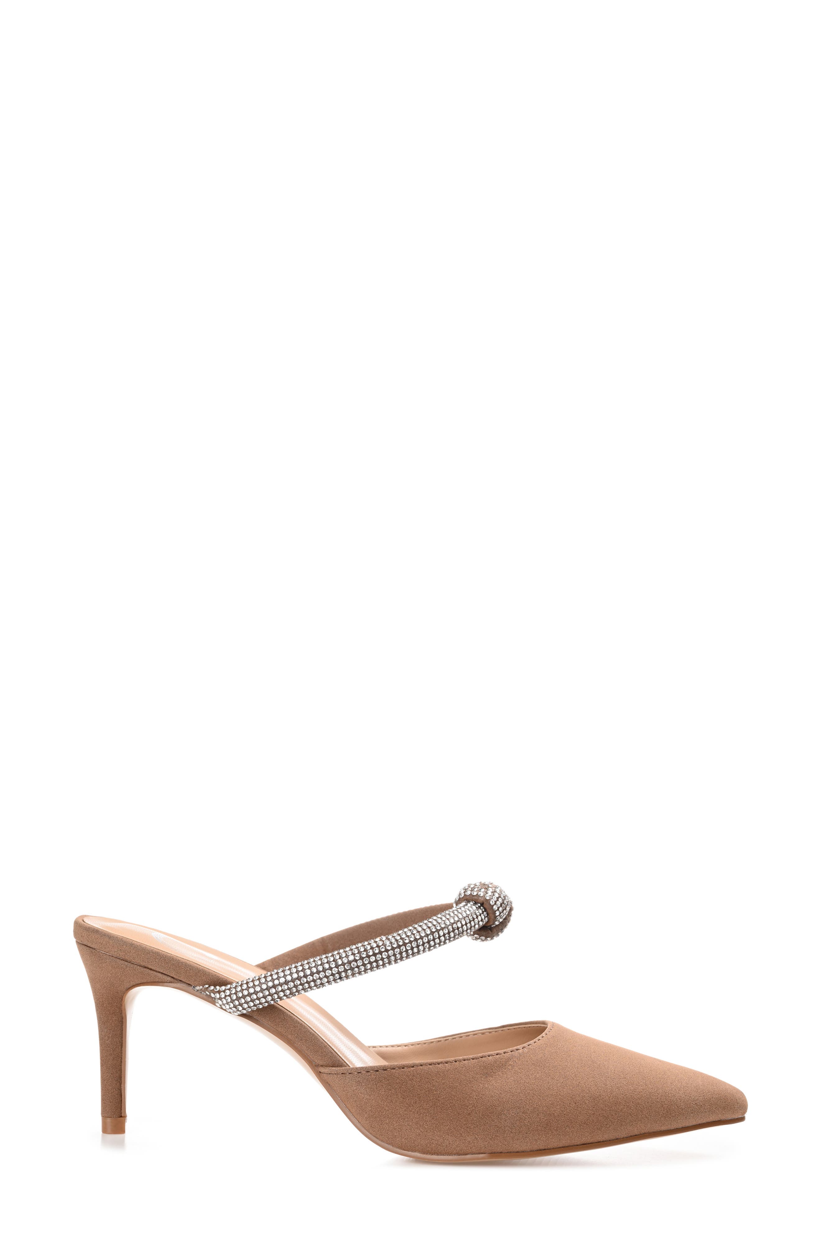 Journee Collection Lunna Crystal Embellished Pump - Wide Width, Alternate, color, Brown