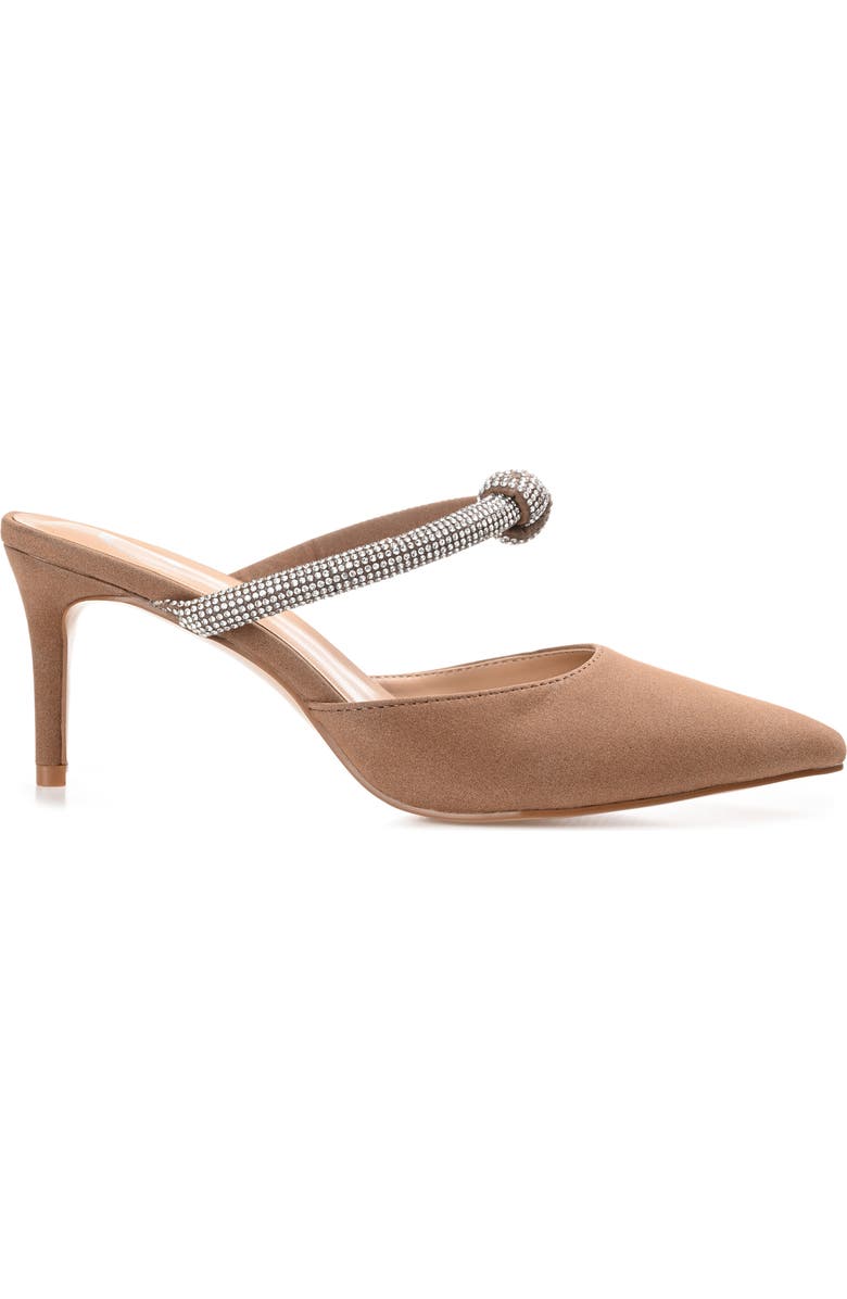 Journee Collection Lunna Crystal Embellished Pump - Wide Width, Alternate, color, Brown