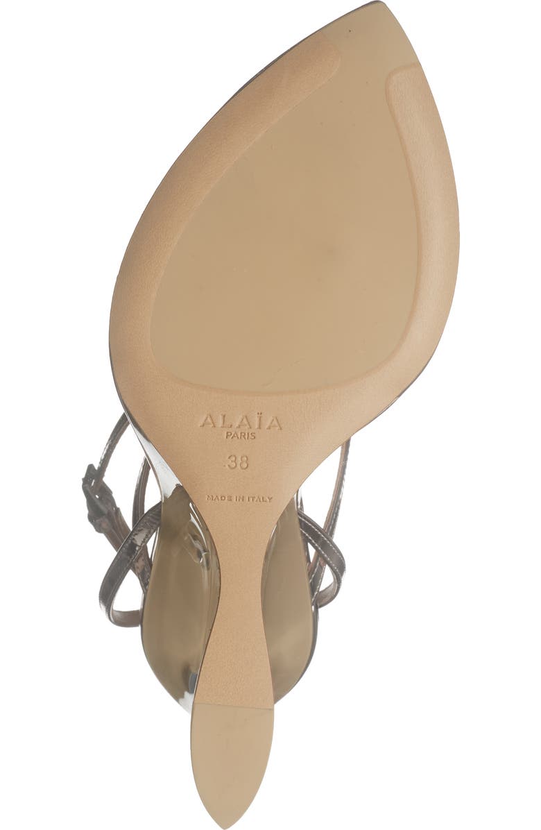 Alaïa Invisible Wedge Ankle Strap Sandal, Alternate, color, Blush/ Argent