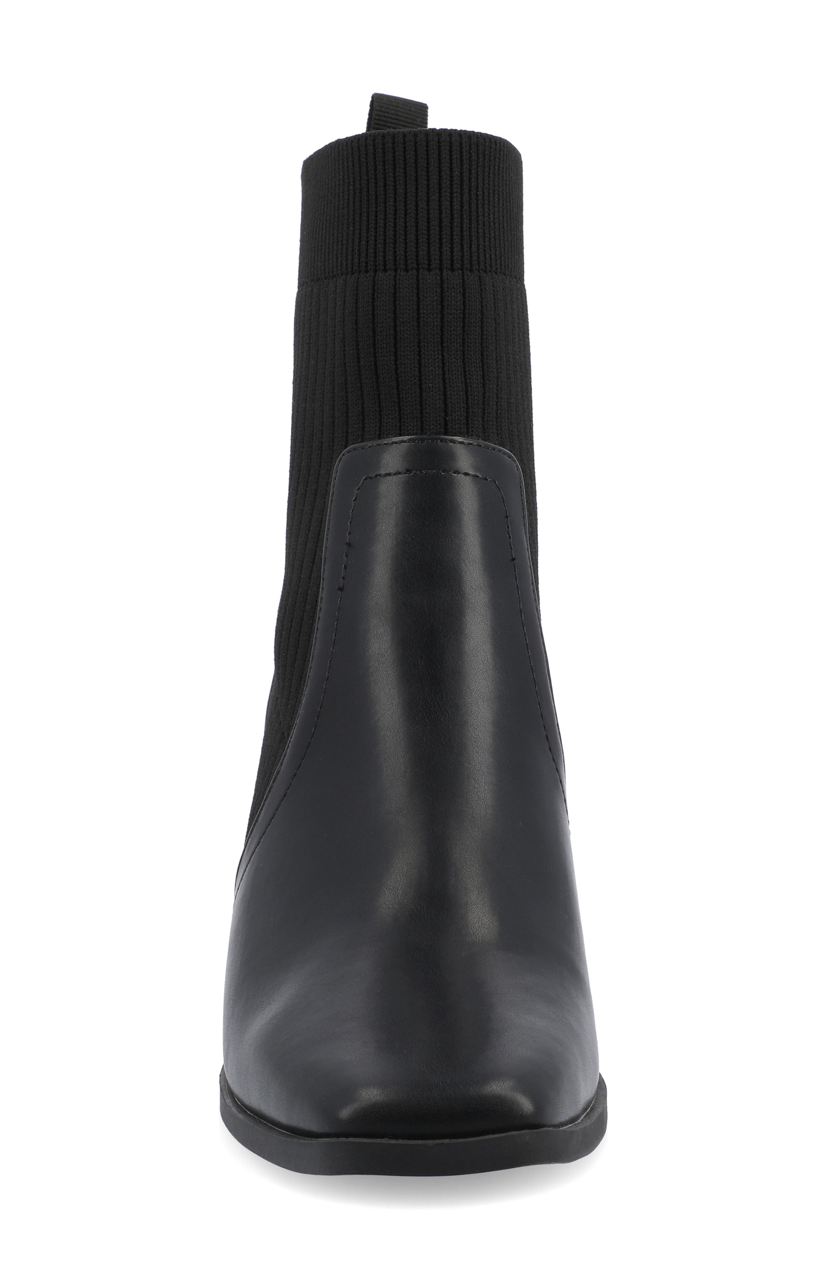 Journee Collection Harlowe Knit Bootie, Alternate, color, Black