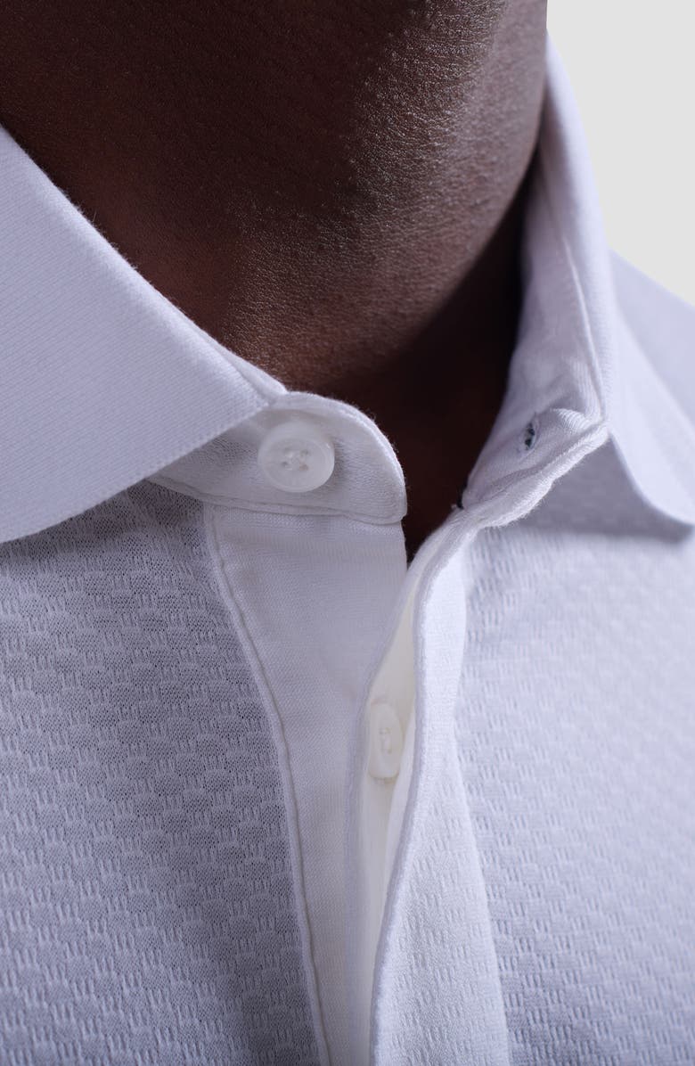 Bugatchi Mercerized Cotton Long Sleeve Polo, Alternate, color, White