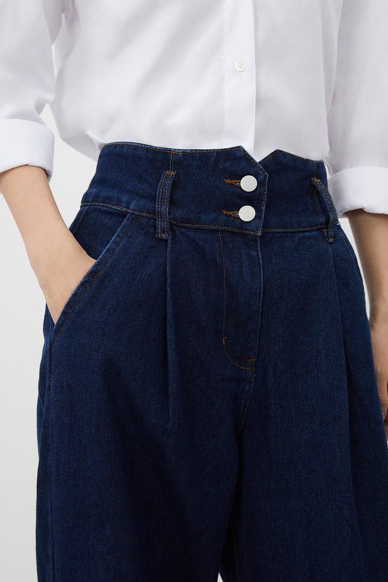 Petite Denim Wide Leg Jeans, Alternate, color, Indigo
