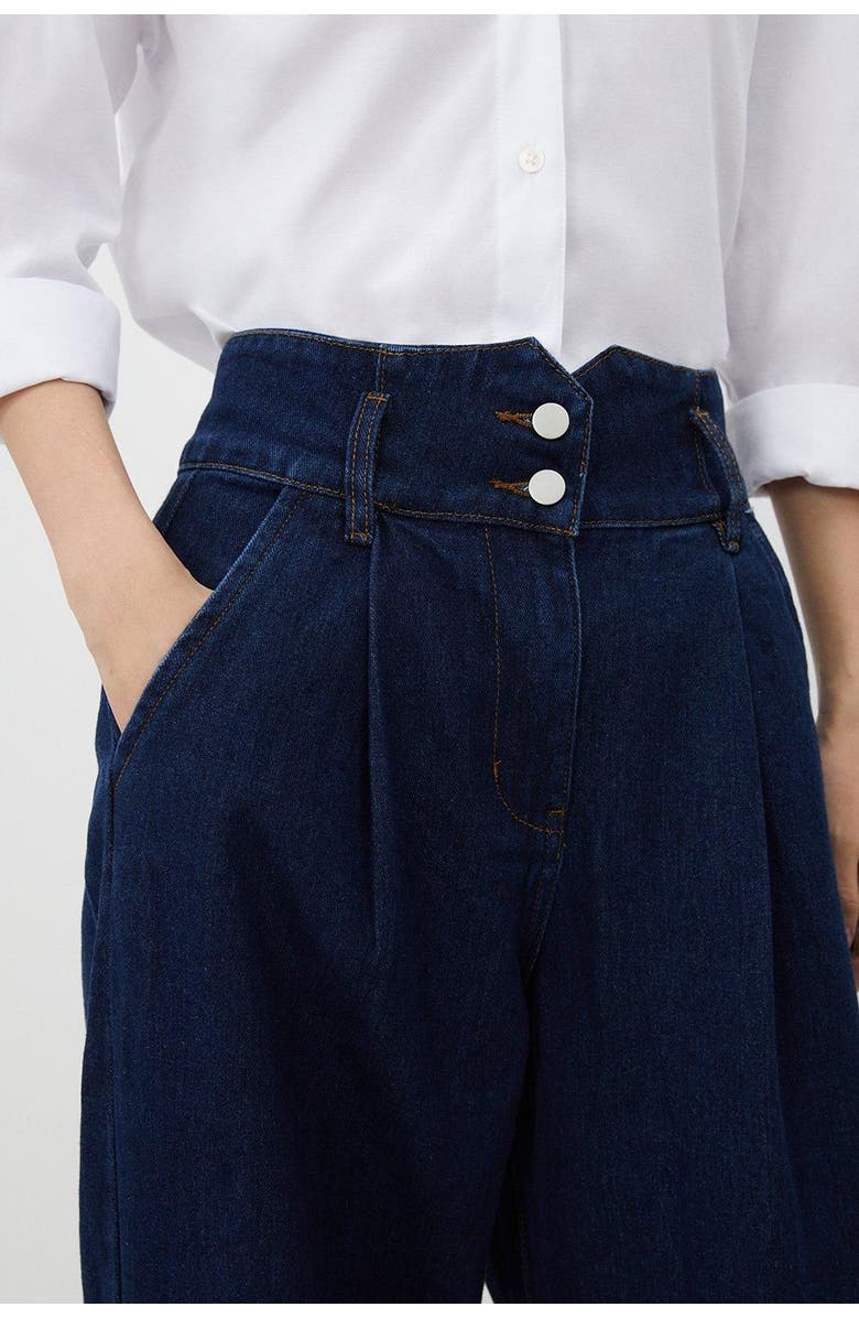 Karen Millen Petite Denim Wide Leg Pants, Alternate, color, Indigo
