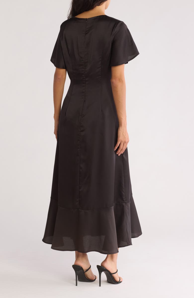 AREA STARS Karine Short Sleeve Satin Dress, Alternate, color,