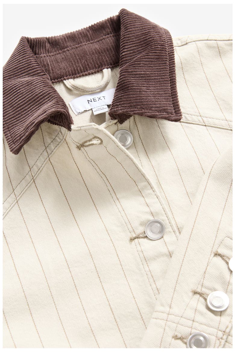 Corduroy Collar Stripe Twill Jacket, Alternate, color, NEUTRAL
