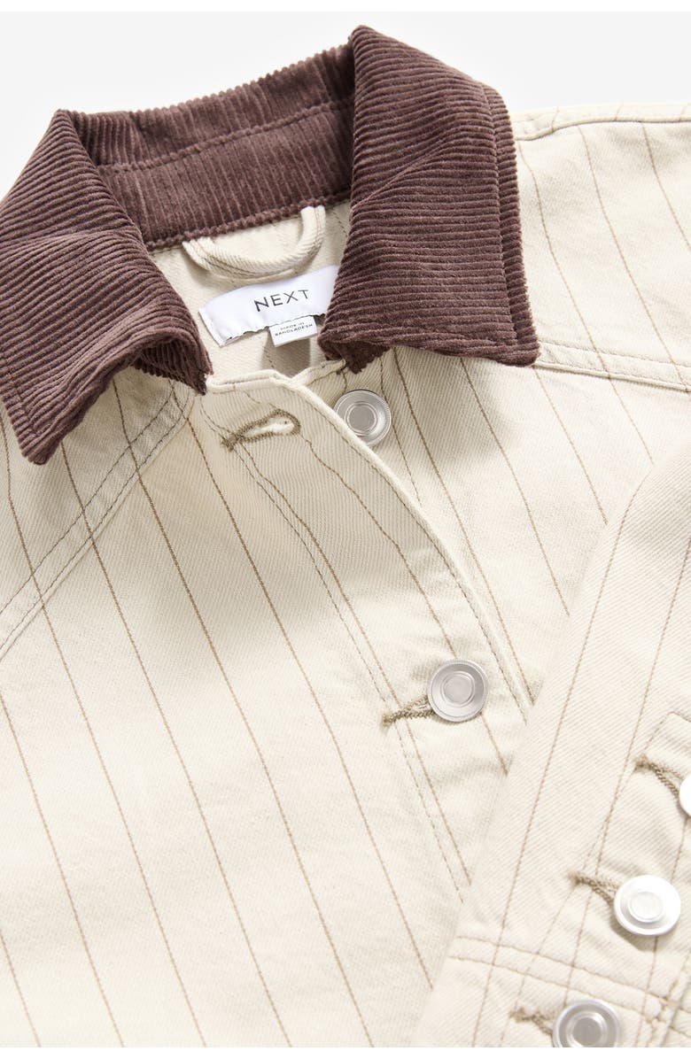 NEXT Corduroy Collar Stripe Twill Jacket, Alternate, color, 