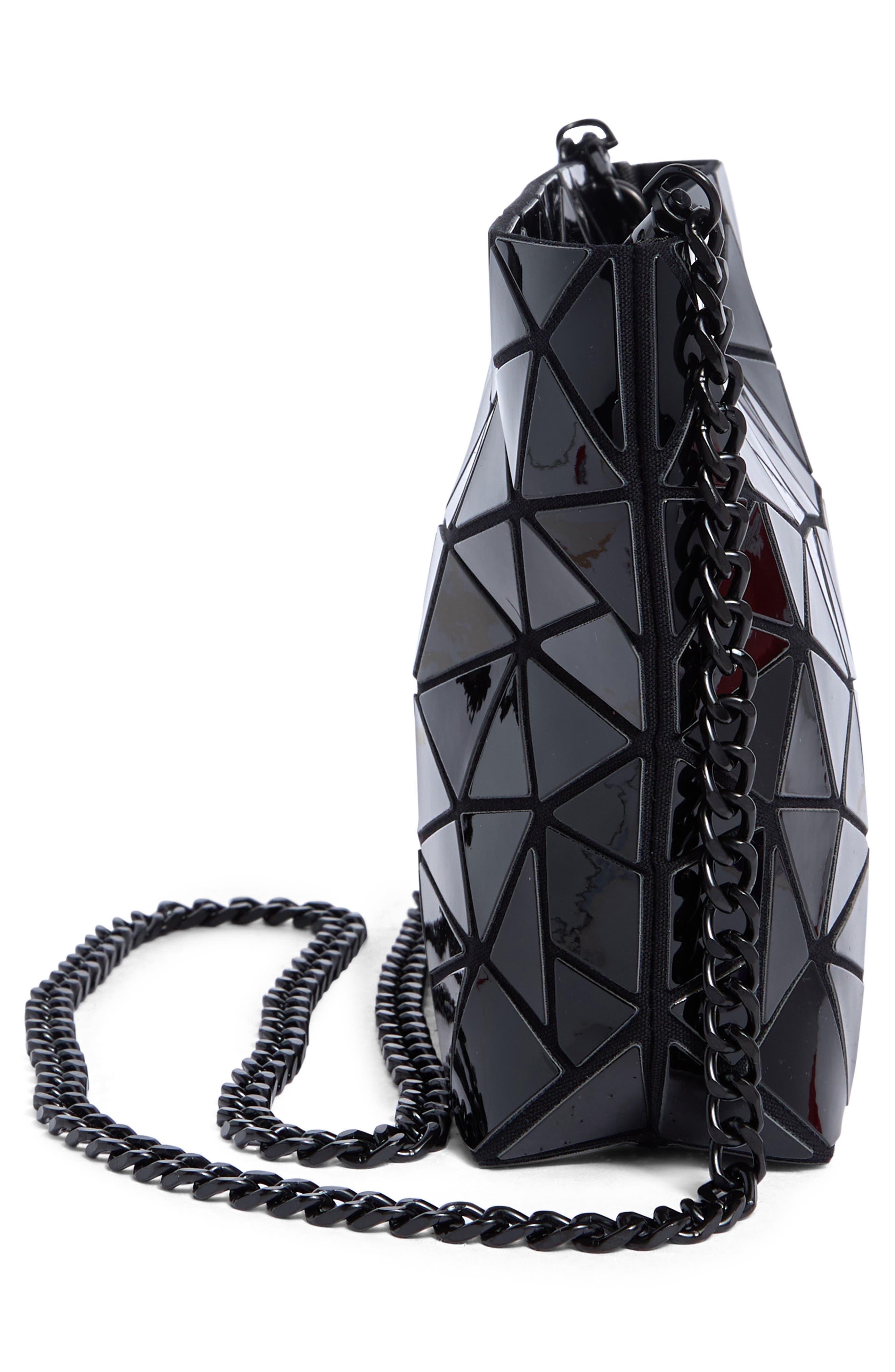 PATRIZIA LUCA Slanted Square Convertible Clutch, Alternate, color, Shiny Black