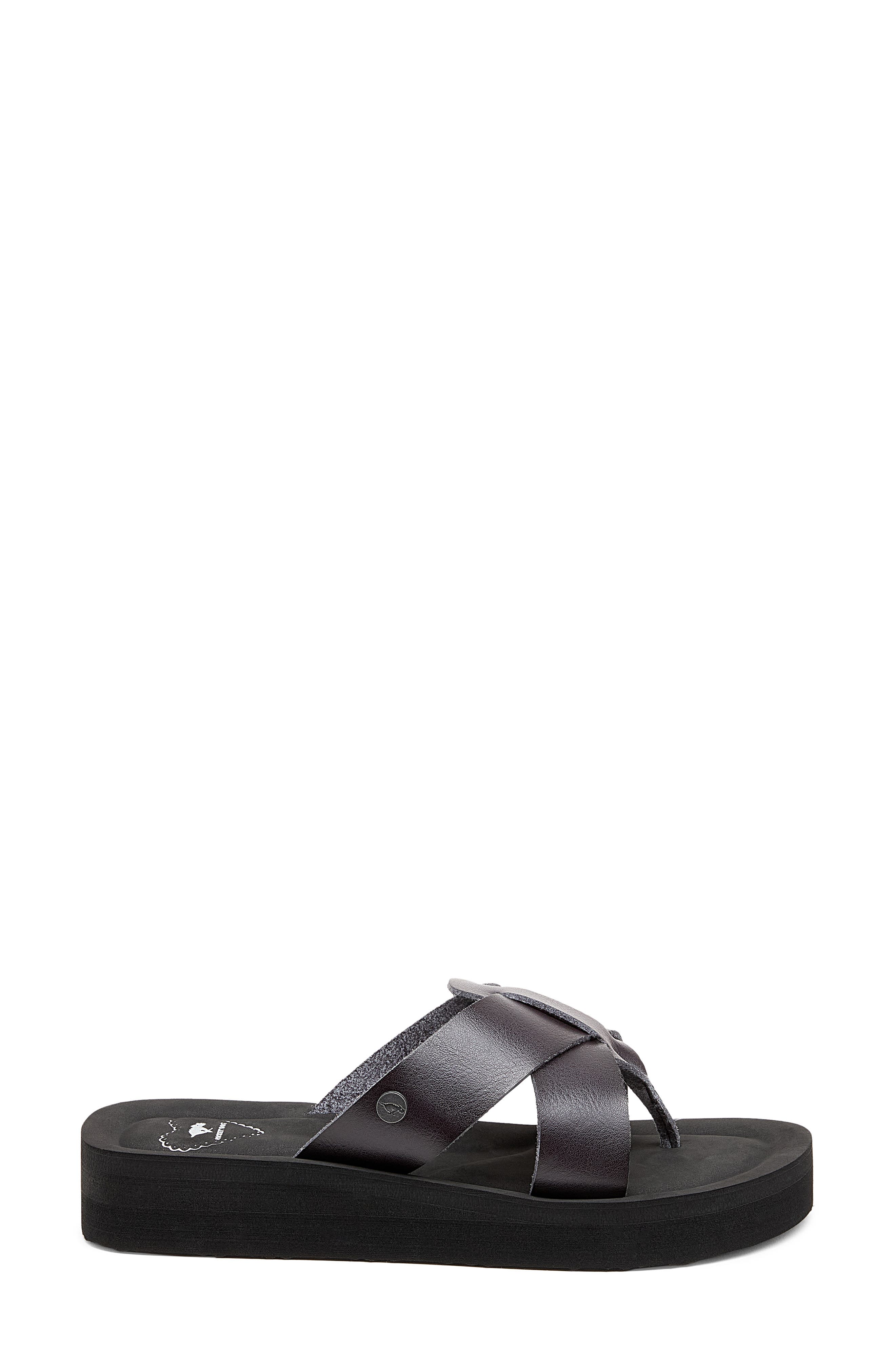 Wilmer Faux Leather Platform Sandal, Alternate, color, BLACK
