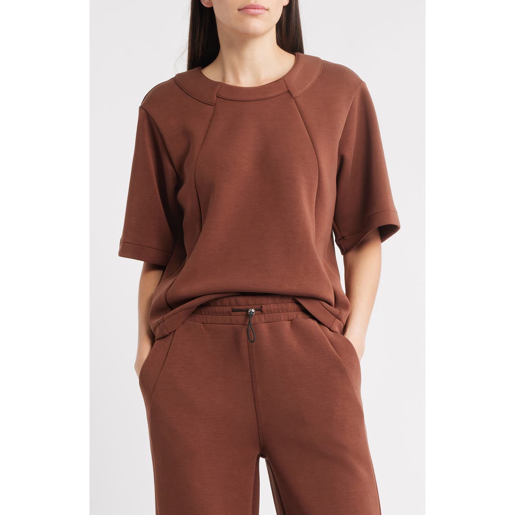 City Blues Elbow Sleeve Crewneck T-shirt In Brown