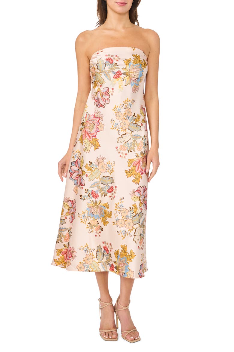 Strapless Maxi Dress, Main, color, ROSE TAN
