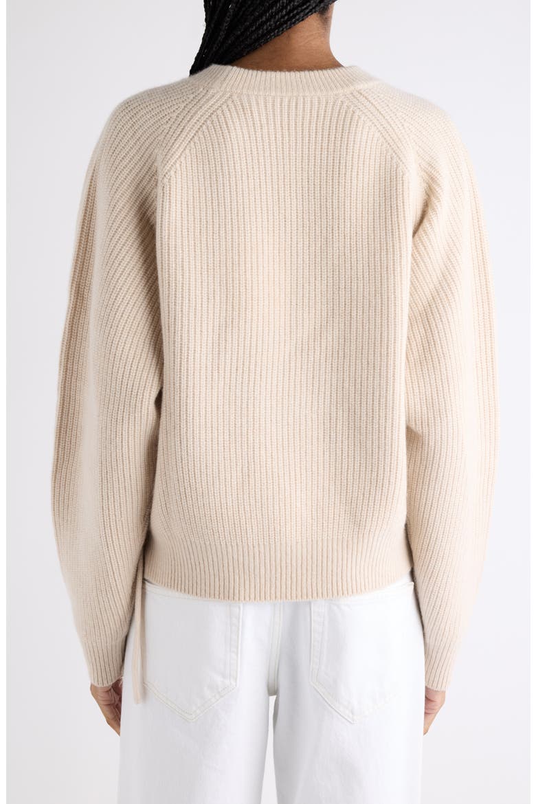 Tulliam Lace-Up Detail Merino Wool & Cashmere Blend Crewneck Sweater, Alternate, color, ANTHRACITE