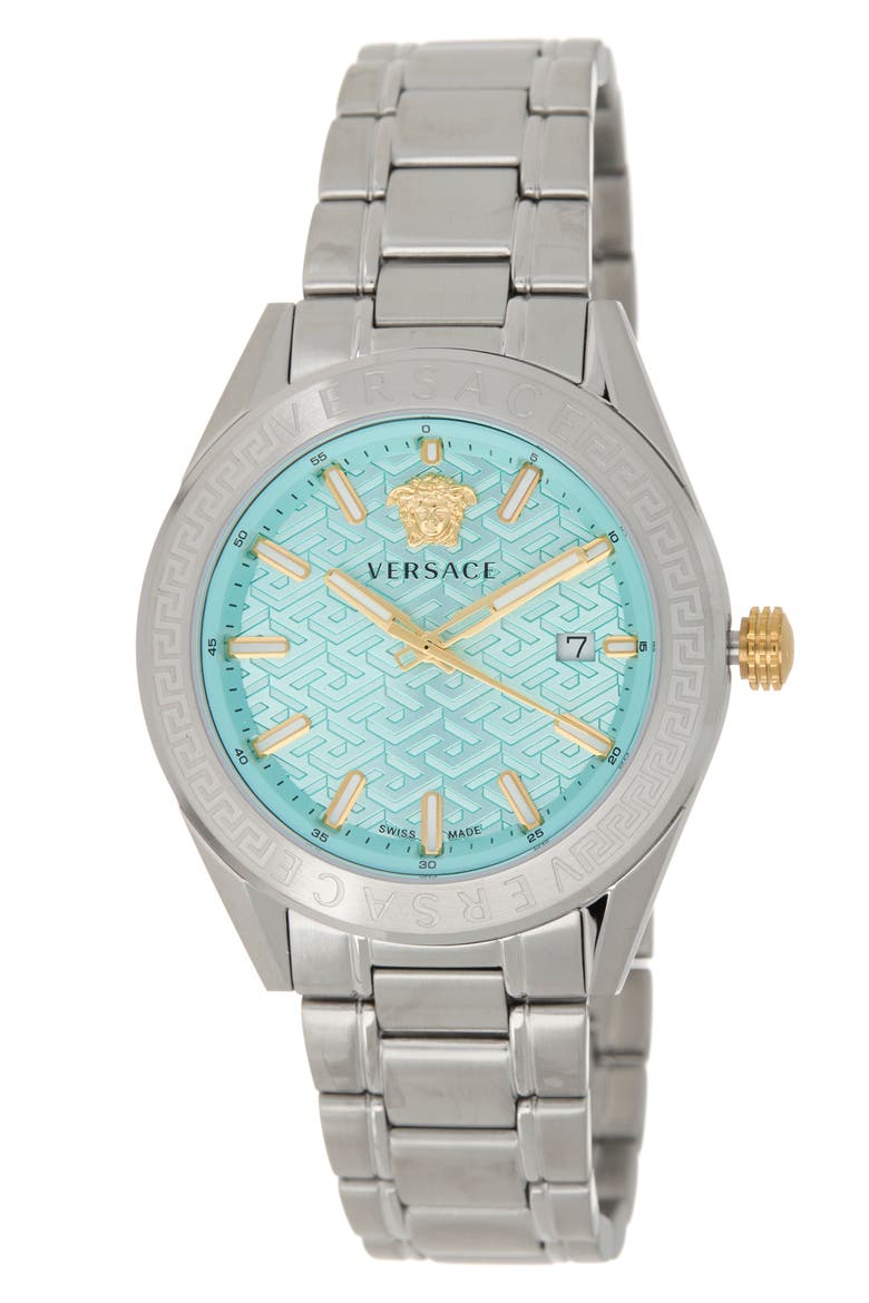 V-Code GMT Bracelet Watch, 44mm, Main, color, STSTL