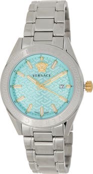 Versace V-Code GMT Bracelet Watch, 44mm