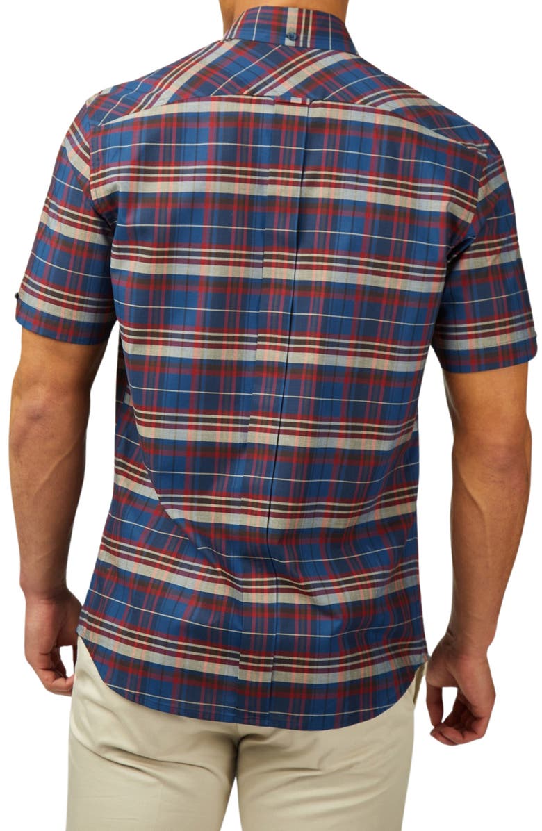 Ben Sherman Regular Fit Plaid Short Button-Down Shirt, Alternate, color,