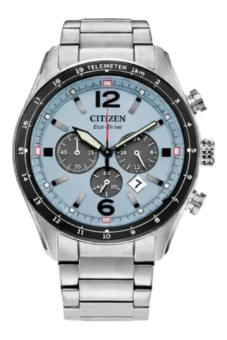 Sport Luxury Chronograph Bracelet Watch, 40.5mm, Main, color, SILVER
