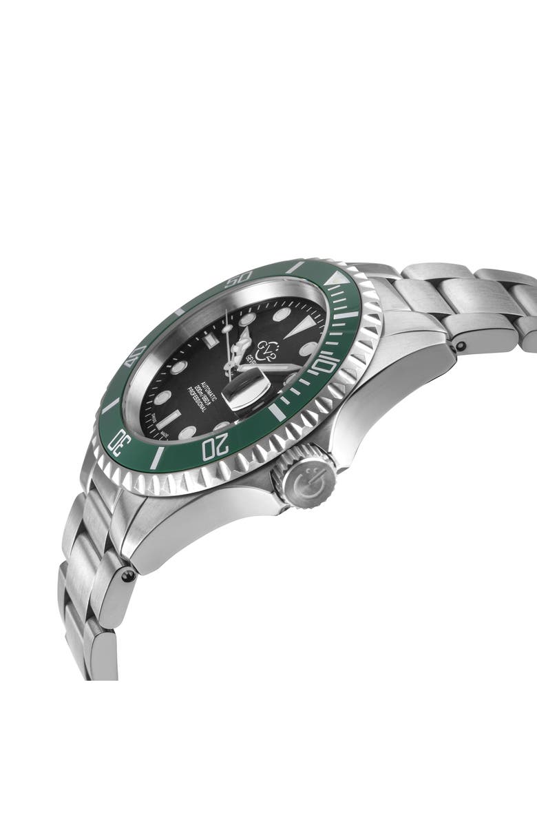 GV2 Liguria Swiss Automatic Bracelet Watch, 42mm, Alternate, color, Silver/ Black