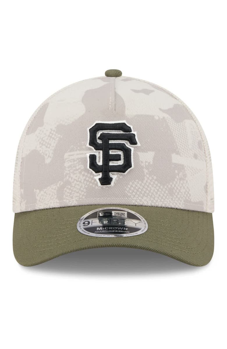 New Era Men's New Era Light Beige/Olive San Francisco Giants 2025 Armed Forces Day 9FORTY M-Crown A-Frame Adjustable Hat, Alternate, color, Light Beige
