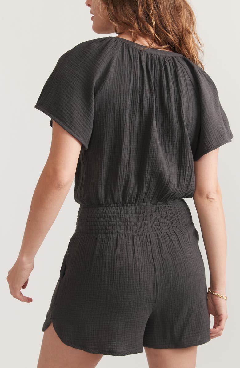 Marine Layer Double Cloth Cotton Romper, Alternate, color,