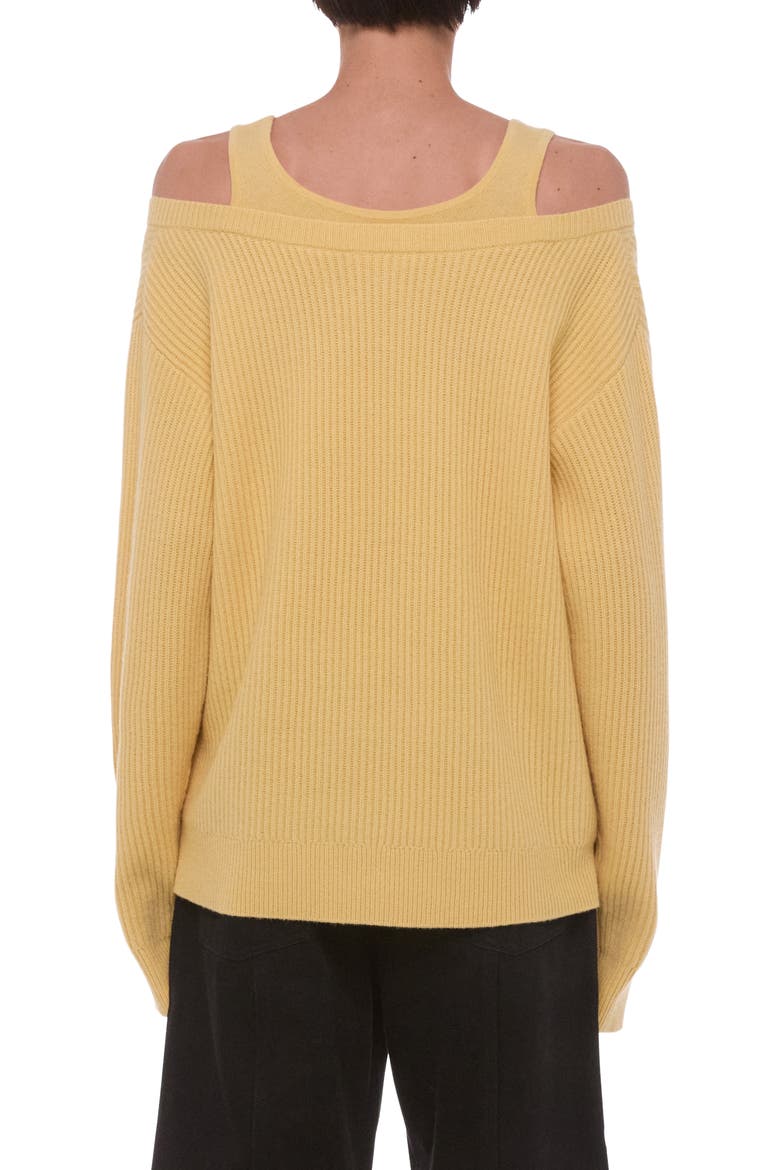 Double Layer Wool Sweater, Alternate, color, CORNSILK
